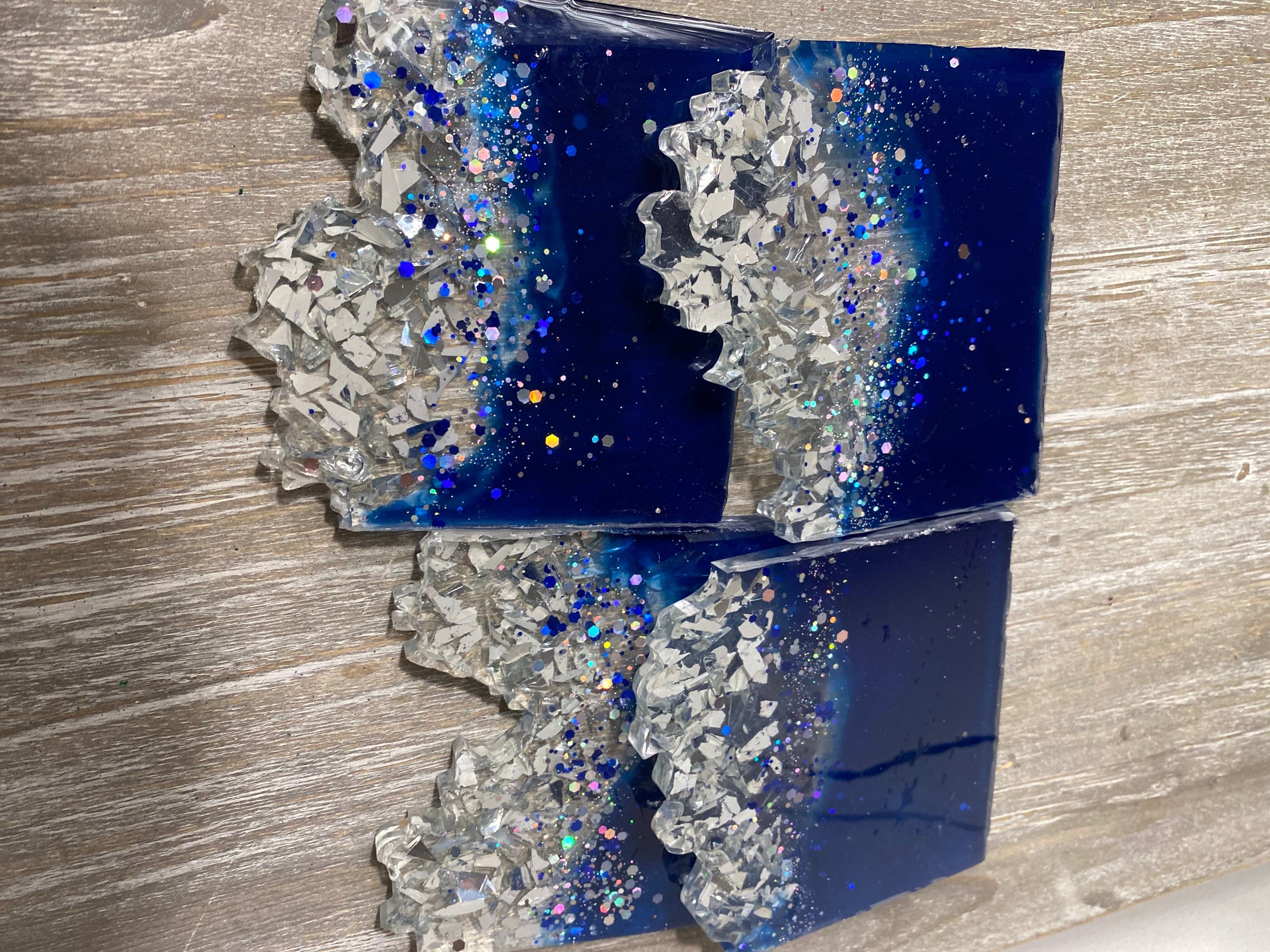 Sapphire Blue & Silver Coasters