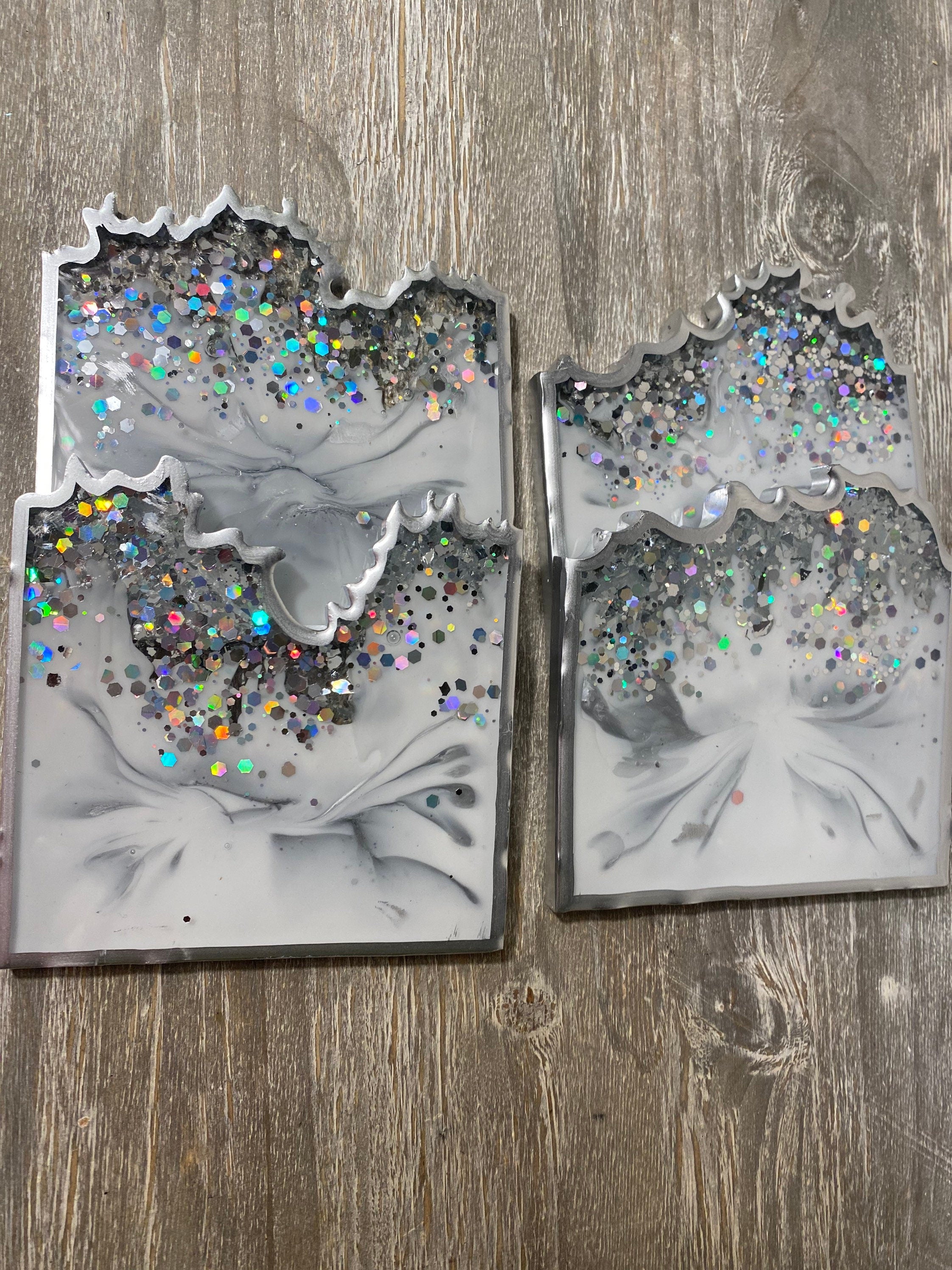 Silver & White Marble Coasters