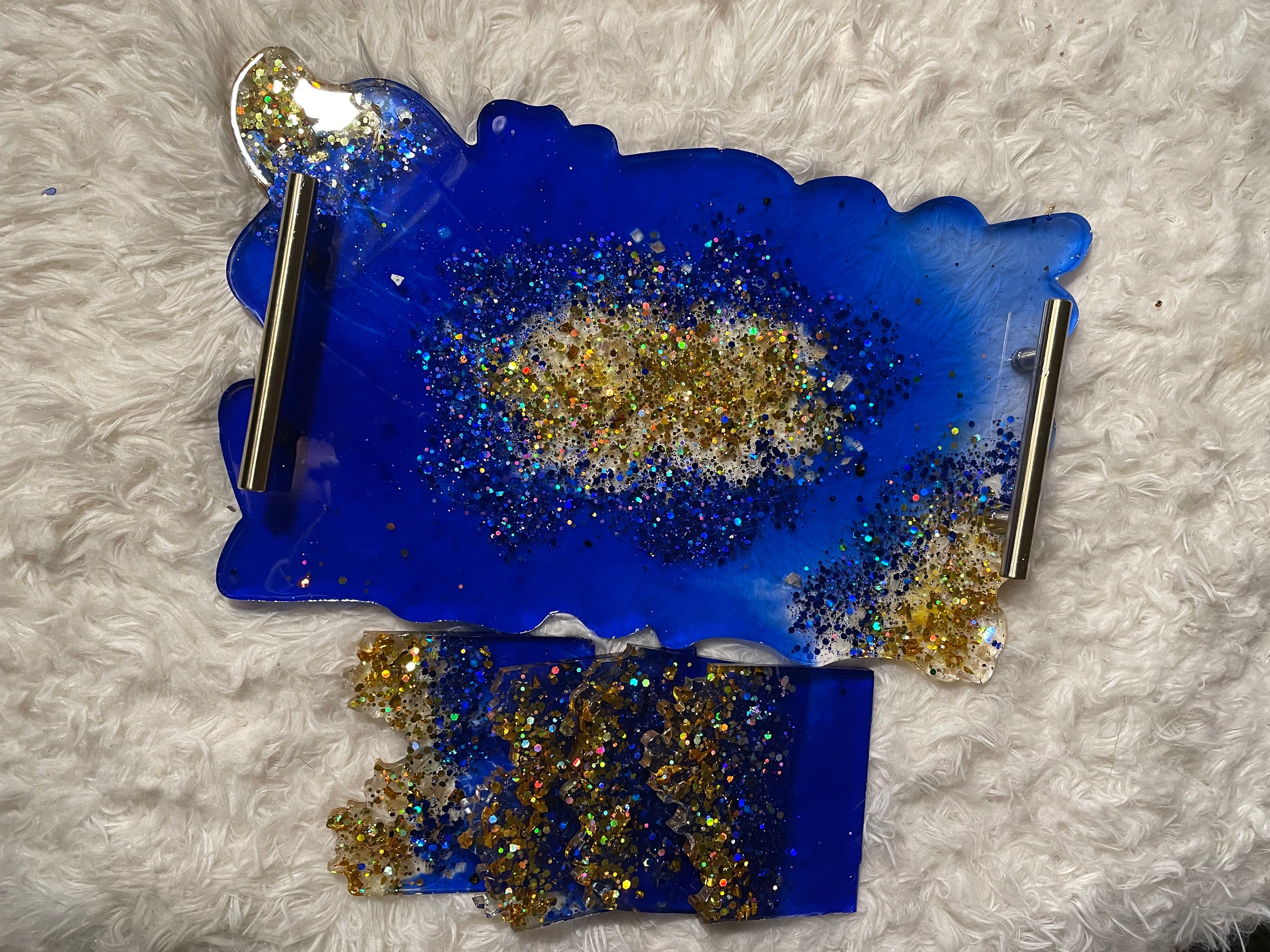 Sapphire Blue & Gold Tray