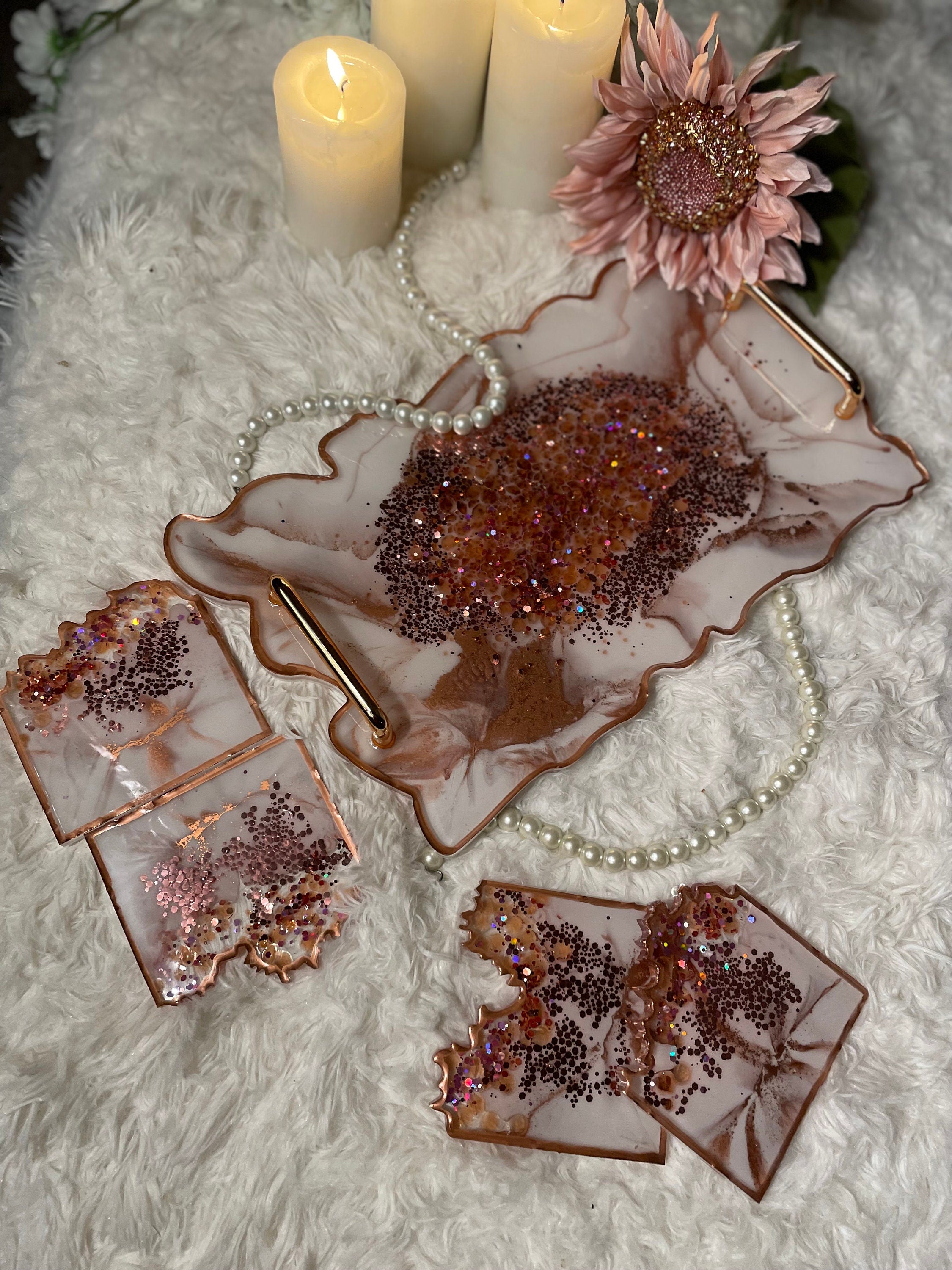 Rose Gold Marble Luxury tray