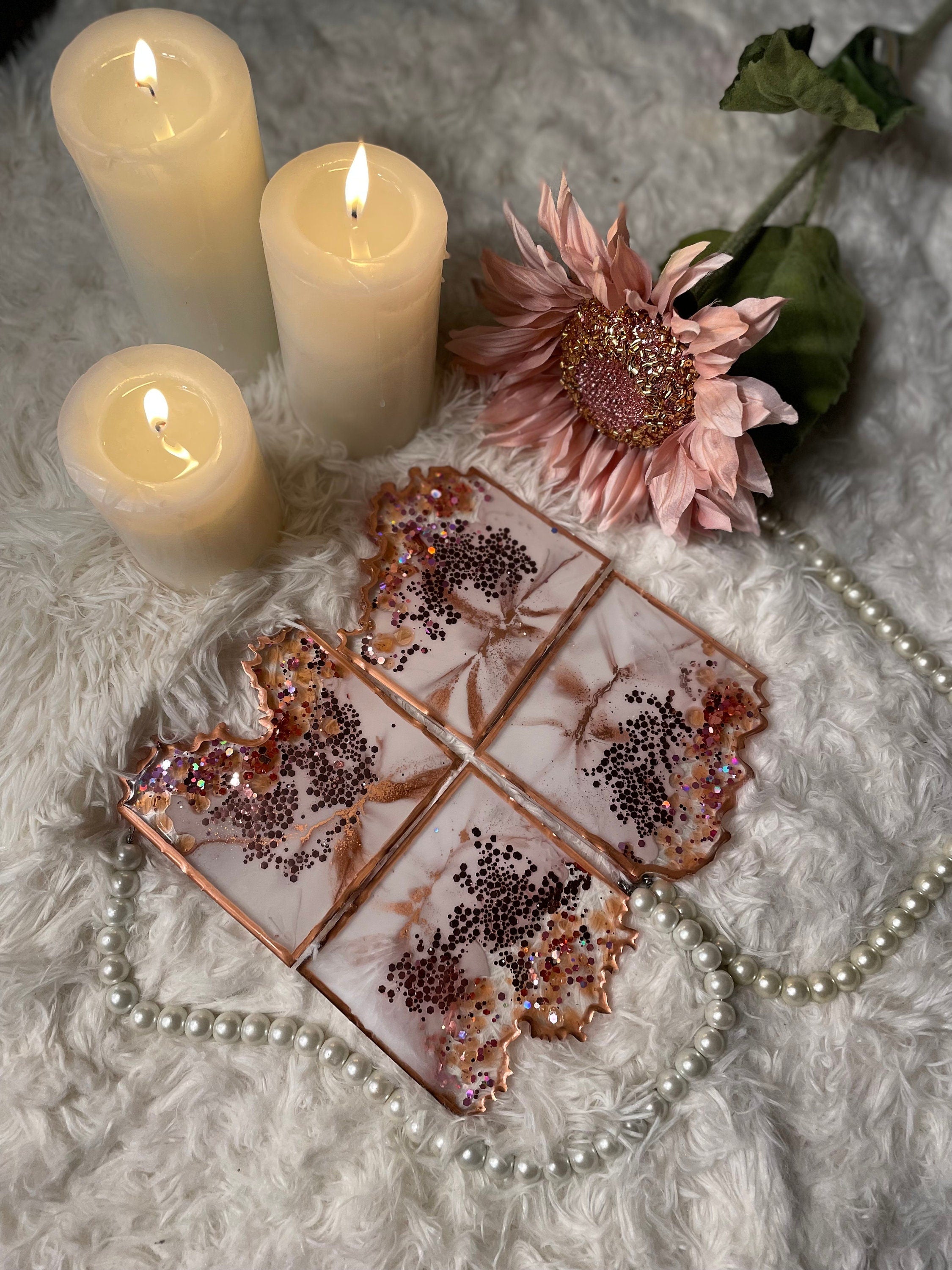 Rose Gold Marble Luxury tray