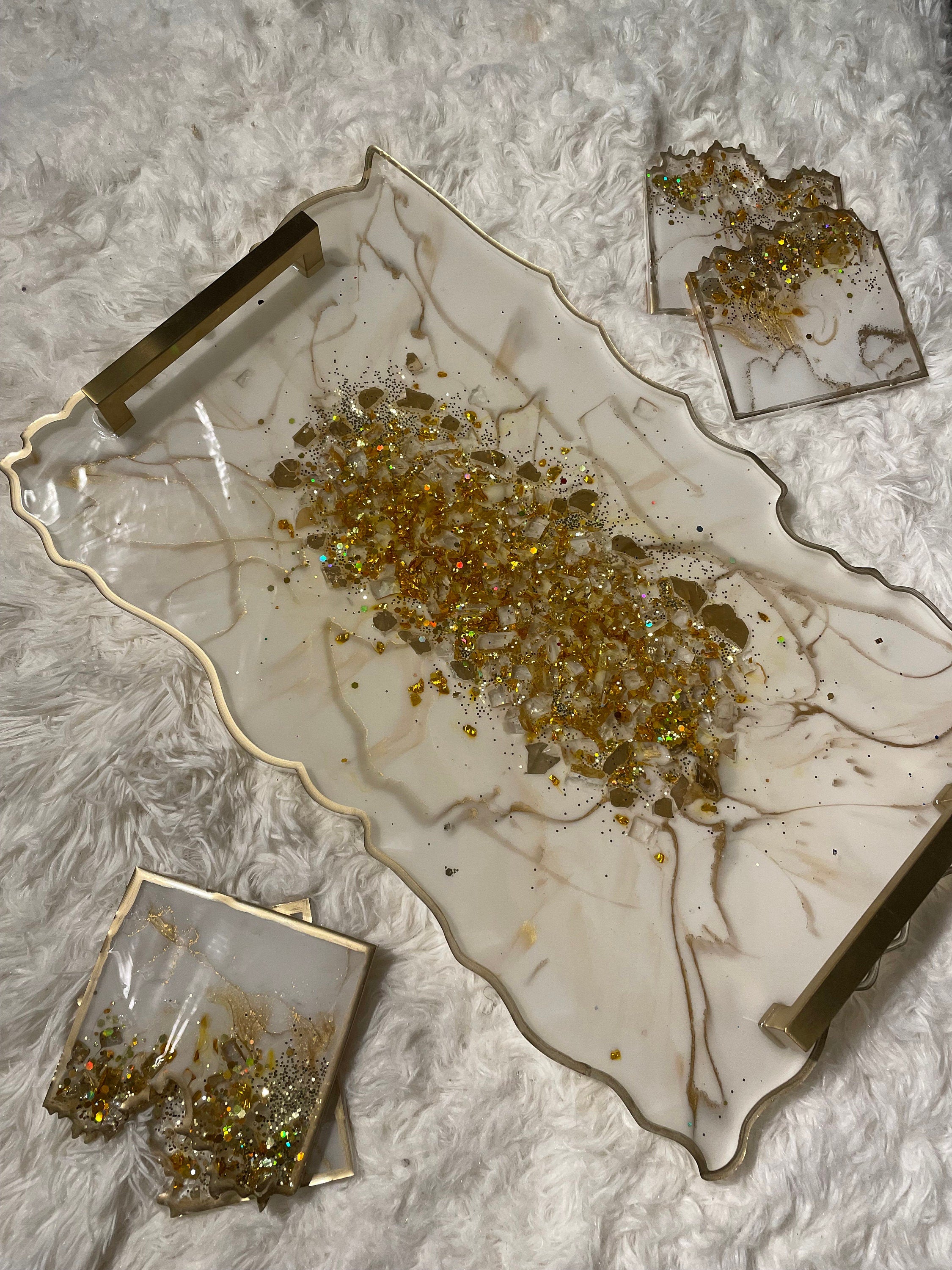 Gold Marble Luxury Tray